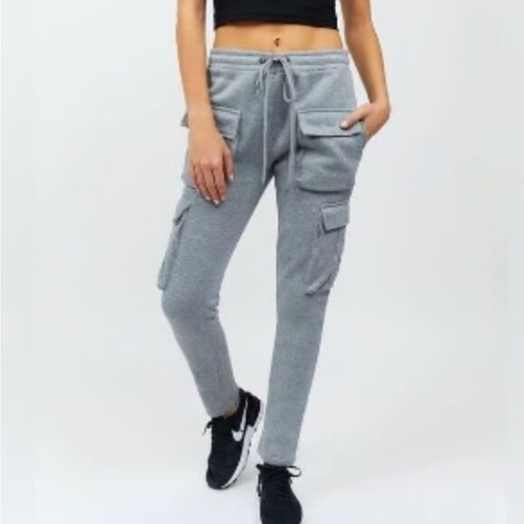NWT Reason Baxter Multi Pocket Cargo Sweatpants In Grey - Picture 3 of 7